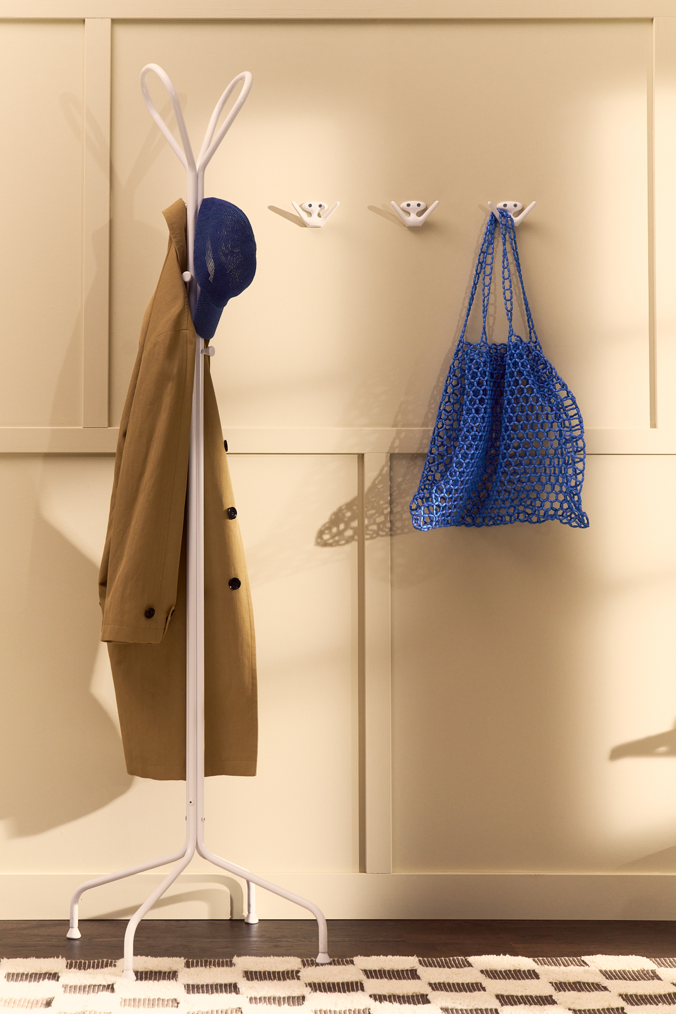 Mama hooks and Classic coat stand in white.