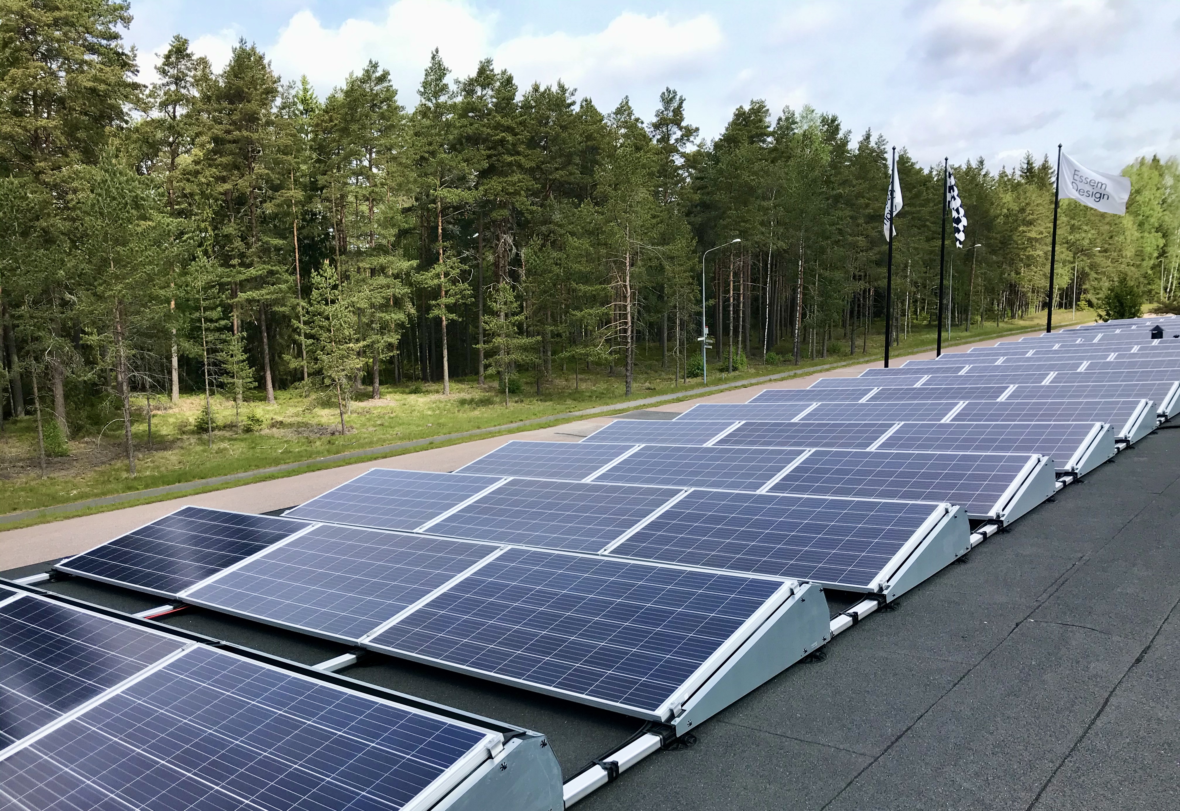 Solar panels on Essem Designs roof